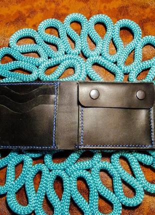 Кожаный кошелёк с монетницей из натуральной кожи crazy horse на кнопке3 фото
