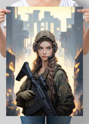 Патріотичний постер українська войовниця