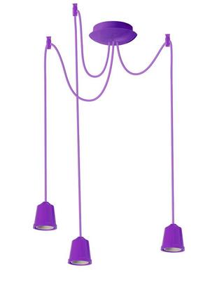 Люстра павук на 3 лампочки стельова е27 sneha (323 violet)1 фото