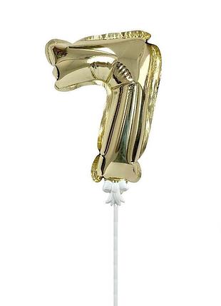 Кулька цифра в торт золото 7