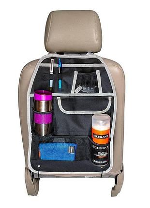 Органайзер на спинку сидения от загрязнения  elegant  100 700 черный, ткань oxford 600d 60х41см