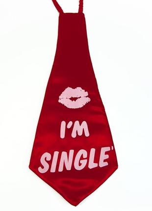 Галстук гигант im single на мальчишник (красный)