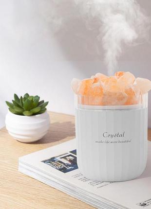 Портативный солевой светильник с увлажнителем воздуха на 400 мл doctor-101 sun shine для детской и спальни