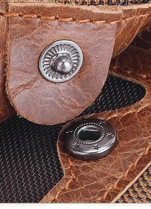 Стильный мужской кожаный кошелёк коричневый6 фото