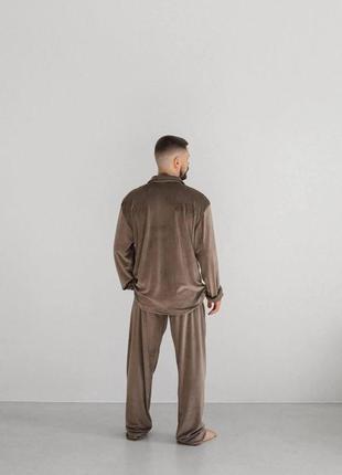 Мужская велюровая пижама (рубашка+штаны)9 фото