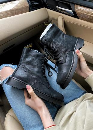 Черевики жіночі доктор мартінс, замшеві dr.martens 1460 classic black