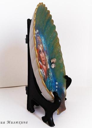 Декоративная тарелка "русалочка" декор для дома в морском стиле3 фото
