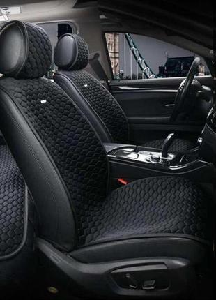 Накидки на передние сиденья алькантара palermo черные elehant 700 206