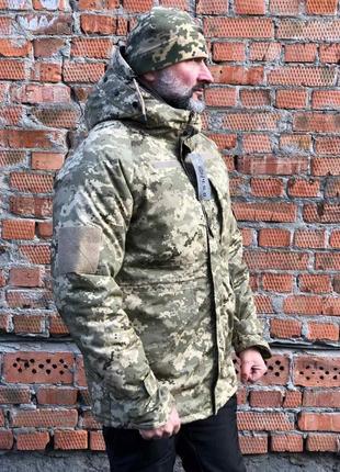 Зимова тактична куртка (парка) ріп-стоп з утеплювачем omni-heat (колір піксель)