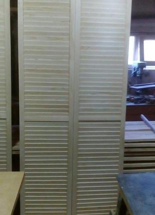 Дерев'яні  декоративні жалюзійні двері за індивідуальними розмірами