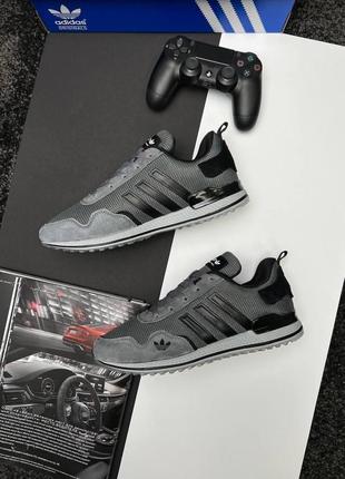Мужские замшевые серые кроссовки adidas runner pod-s3.1 dark gray black5 фото