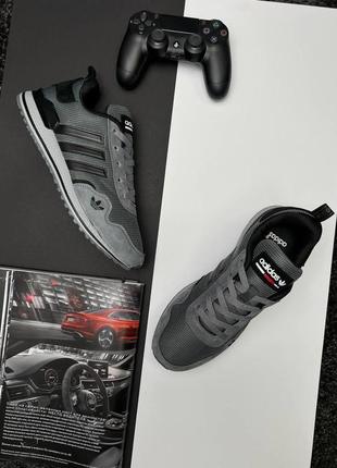 Замшеві чоловічі сірі кросівки adidas runner pod-s3.1 dark gray black