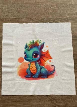 Панелька плюшева дракон для подушки тканина для текстилю символ року дракон