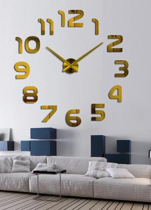 3d годинники настінні 120 см арабські золоті [метал, пластик] години наклейки безкаркасні timelike1 фото