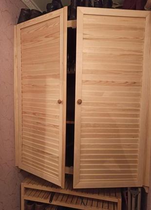 Жалюзійні дерев'яний дверки (2 стулки)2 фото