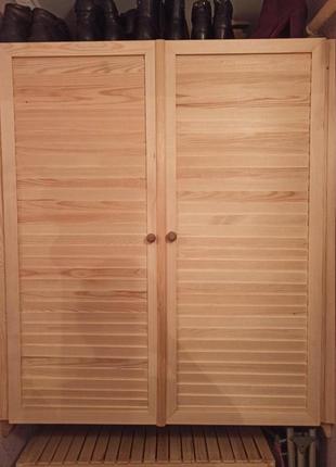 Жалюзійні дерев'яний дверки (2 стулки)3 фото