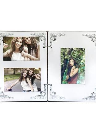 Білий фотоальбом з дерева "love" з вашими іменами та датою2 фото