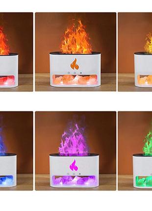 Соляна лампа + зволожувач повітря з ефектом вогню doctor-101 flame. зволожувач із кольоровою підсвіткою8 фото