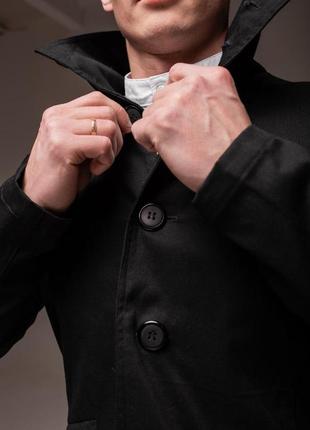 Чорна чоловіча куртка- піджак на гудзиках5 фото