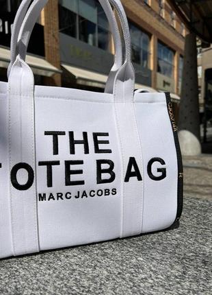 Женская сумка marc jacobs tote mj марк джейкобс большая сумка шопер на плечо легкая текстильная сумка6 фото