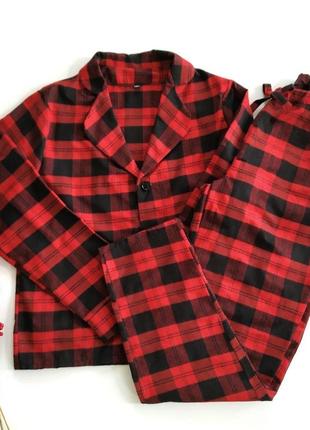 Байковая пижама женская в клетку