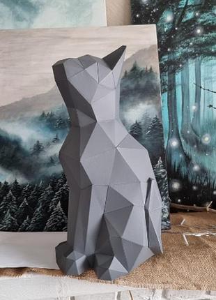 Paperkhan набор для создания 3d фигур кошка кот котенок оригами паперкрафт развивающий набор подарок