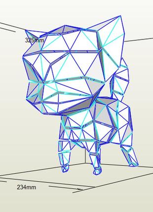 Paperkhan набір для створення 3d фігур кішка кіт кошеня пазл орігамі паперкрафт полігональна набір подарок сувенір антистрес