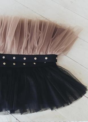 Комплект платье-трансформер airdress (черный верх + 2 съемные юбочки: черная и латте или на выбор)4 фото