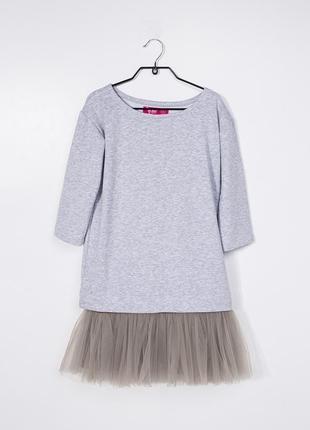 Комплект платье-трансформер airdress (серый верх + 3 съемные юбочки: дымчатая, пудровая, черная)5 фото