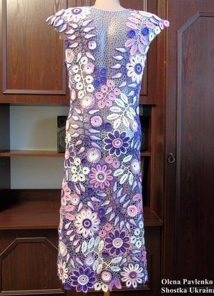 Сукня квіткове "віолет" ірландським мереживом.3 фото