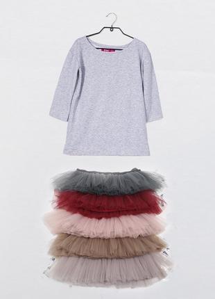 Комплект платье-трансформер airdress (серый верх + 5 съемных юбочек)1 фото