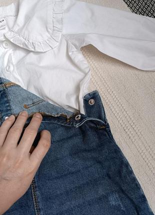Сарафан джинсовий і блуза shein з комірцем 1/2 роки4 фото