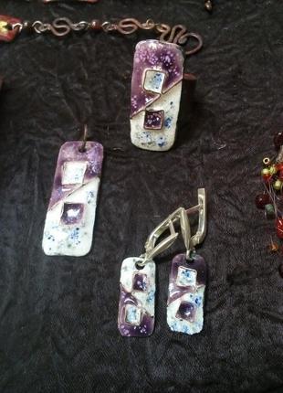 Сережки з переборчатими емалями "танжер-міні"