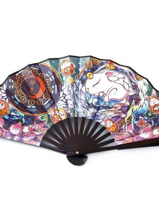 Віяло ручне віяло складане віяло — матеріал сатин пластик, манга