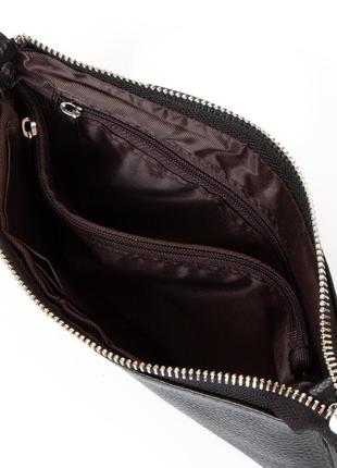 Клатч чежнский кожаный маленькая сумочка через плече alex rai 8801-3 black5 фото
