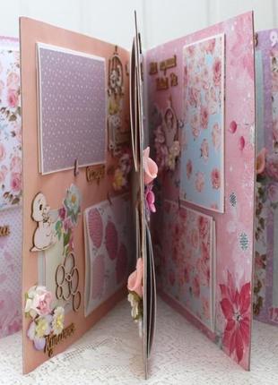 Большой скрап альбом для новородженної девочки , подарок для малыша