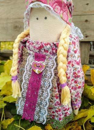 Текстильная кукла-игрушка в по-весеннему цветущем сарафане: интерьерный декор или эко игрушка2 фото