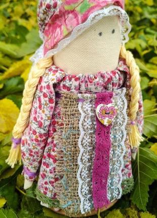 Текстильная кукла-игрушка в по-весеннему цветущем сарафане: интерьерный декор или эко игрушка6 фото