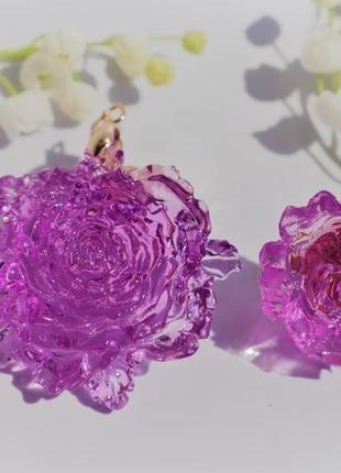 Эксклюзивный комплект украшений "purple rose" (кулон+кольцо)1 фото