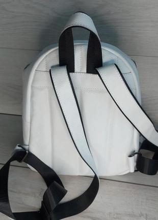 Жіночий шкіряний рюкзак білий2 фото