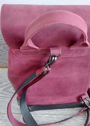 Женский кожаный рюкзак бордо3 фото