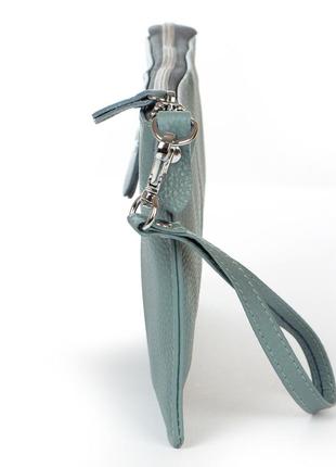 Клатч чежнский кожаный маленькая сумочка через плече alex rai 8801-2 blue4 фото