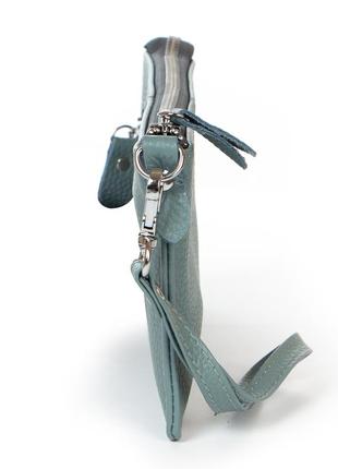 Клатч чежнский кожаный маленькая сумочка через плече alex rai 8801-3 blue4 фото