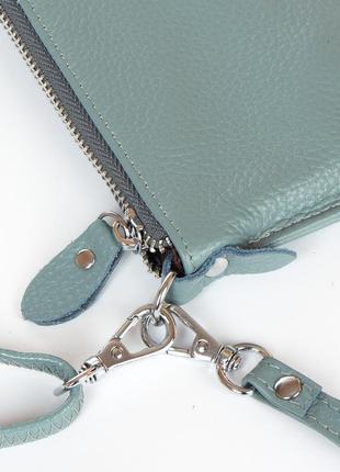 Клатч шкіряний маленька сумочка через плече alex rai 8801-3 blue3 фото
