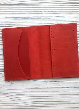 Обкладинка на паспорт червона, подарунки для дівчини, подарунки для жінок на день народження від kozhemyaka3 фото