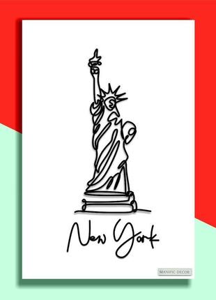 Интерьерная абстрактная настенная арт картина панно на холсте manific decor "new york / нью-йорк"2 фото