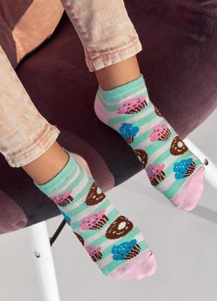 Детские носки в длине след «пончики сетка». размер 16-18. мятный цвет1 фото
