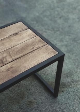 Журнальний столик з дуба в стилі лофт3 фото