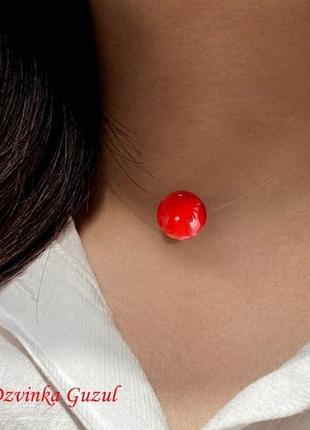 Кулон невидимый жемчуг на леске жемчужина стильное украшение модное ожерелье dzvinka guzul подарок