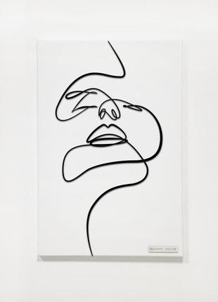 Интерьерная абстрактная настенная арт картина панно на холсте manific decor "wall art face / лицо"